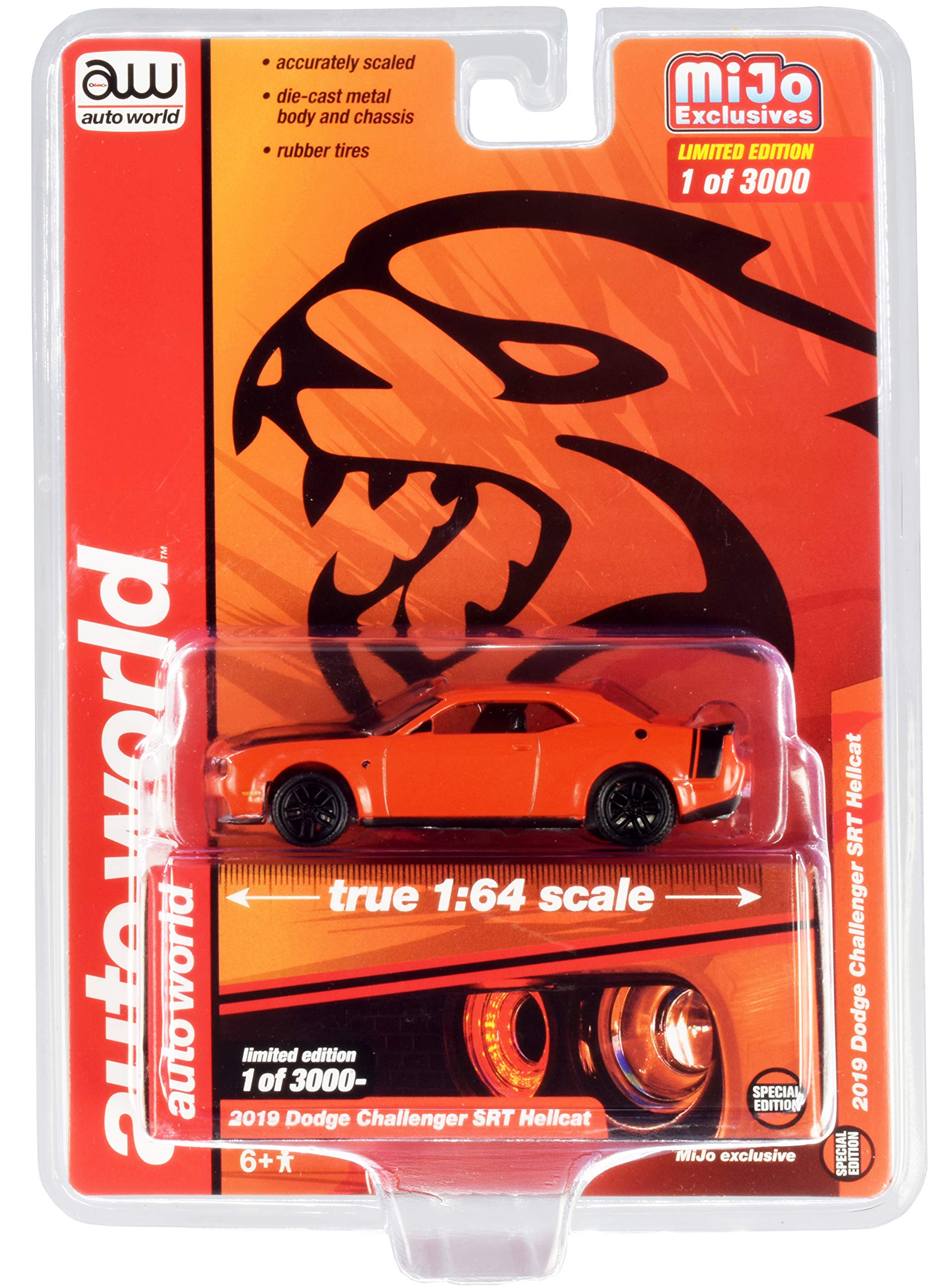 【CHALLENGER】/A⑳091/CHALLENGER 2019 Dodge Challenger SRT Hellcat Orange with Black Hood and Tail